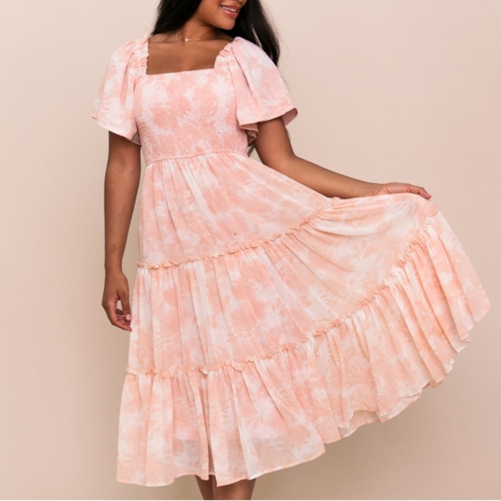 Elegant Pink Floral Dress